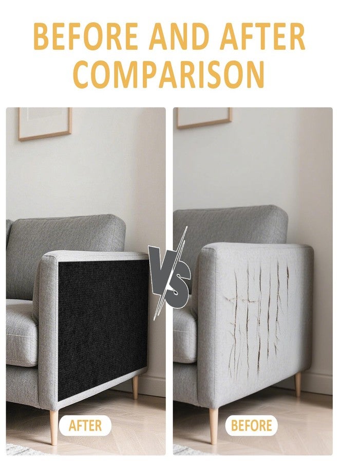 ReWallpaper Cat Scratch Mat Black Self Adhesive Trimmable Anti Scratch Furniture Protector for Sofa Wall Chair Tower Post Covering Easy to Cut Durable Cat Carpet Roll Claw Guard Pet Safe 12in x 6.5ft - Image 5